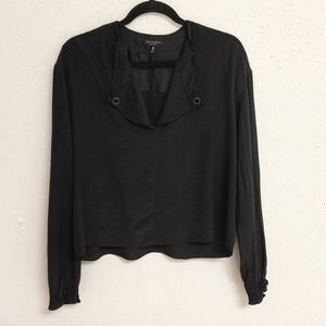 Rag and Bone Silk Blouse with Grommet Accents Sz M